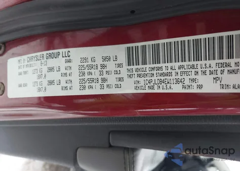 2014 Jeep Cherokee Limited z USA, uszkodzony, nr VIN 1C4PJLDB4EW113642